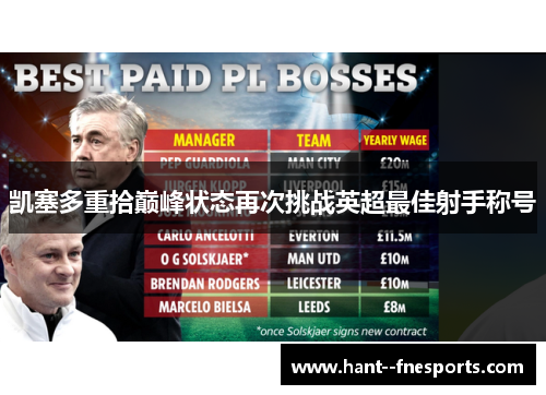 凯塞多重拾巅峰状态再次挑战英超最佳射手称号